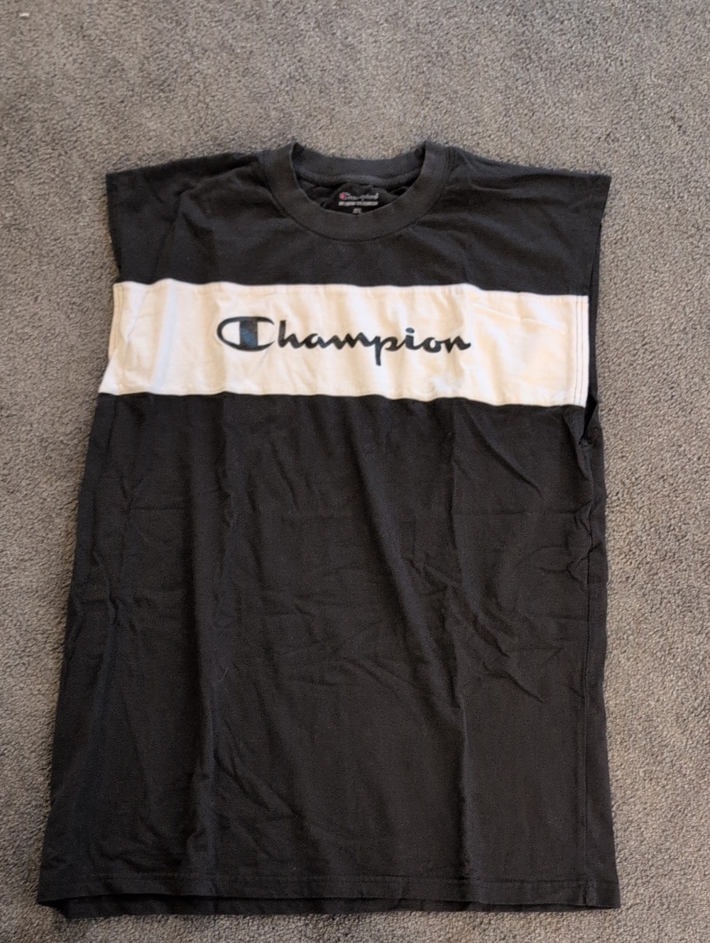 Champion Black and White Logo Sleeveless Tank